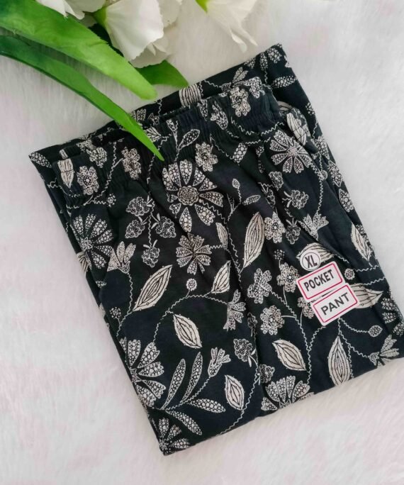 Women's | Pyjama | Black Silver Flower