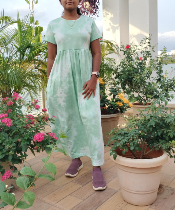 Women's | Casual maxi | Green Tie-Dye