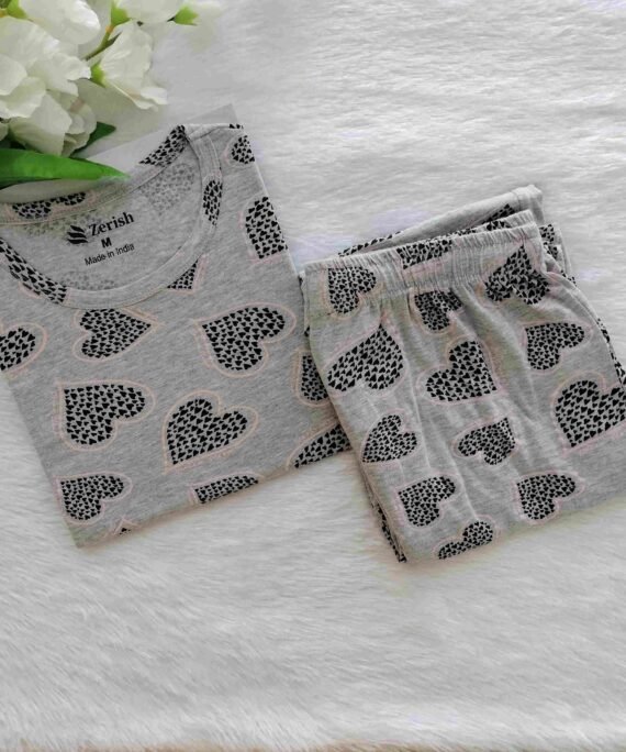 Women's | Co-ord Pyjama set | Melange Heart
