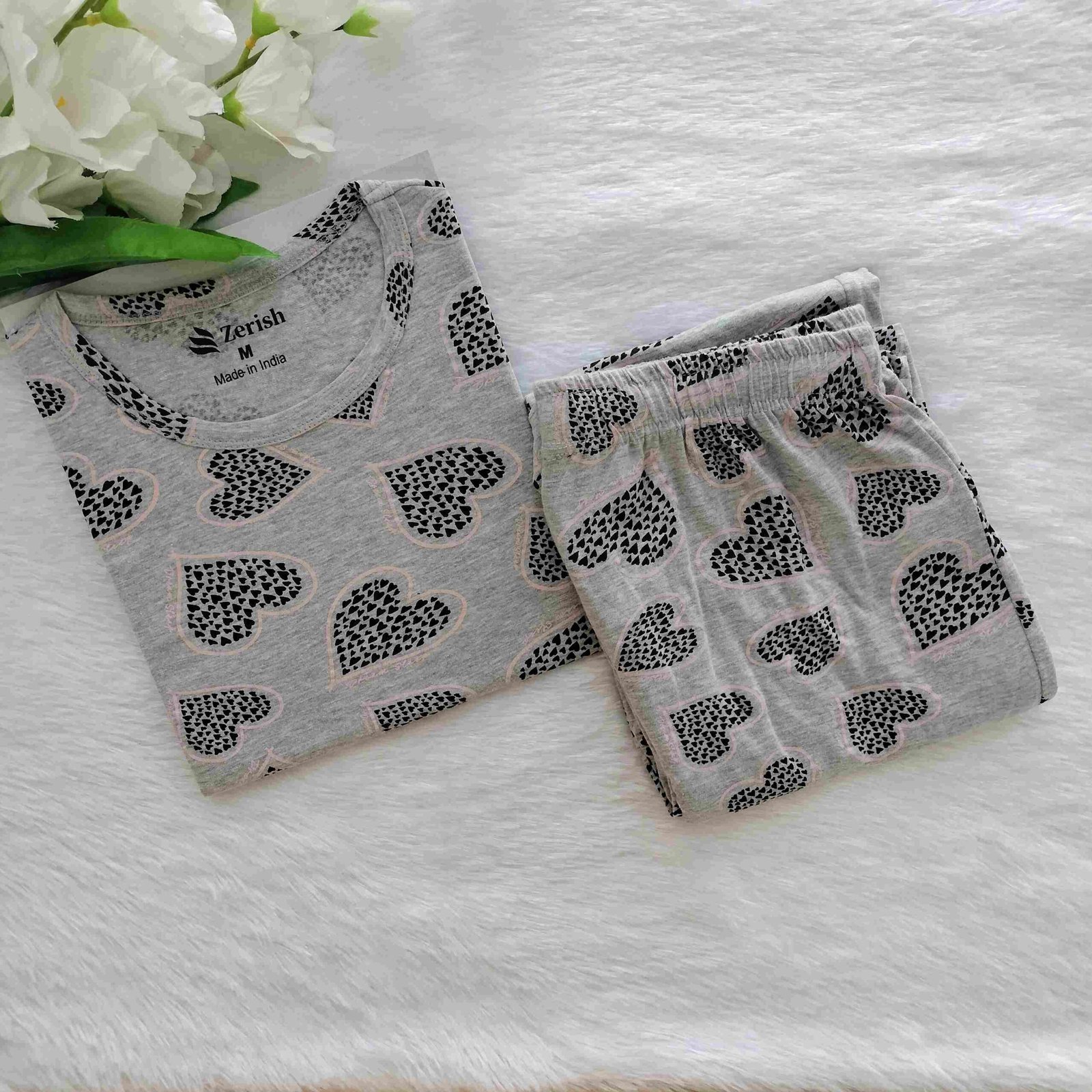 Women's | Co-ord Pyjama set | Melange Heart