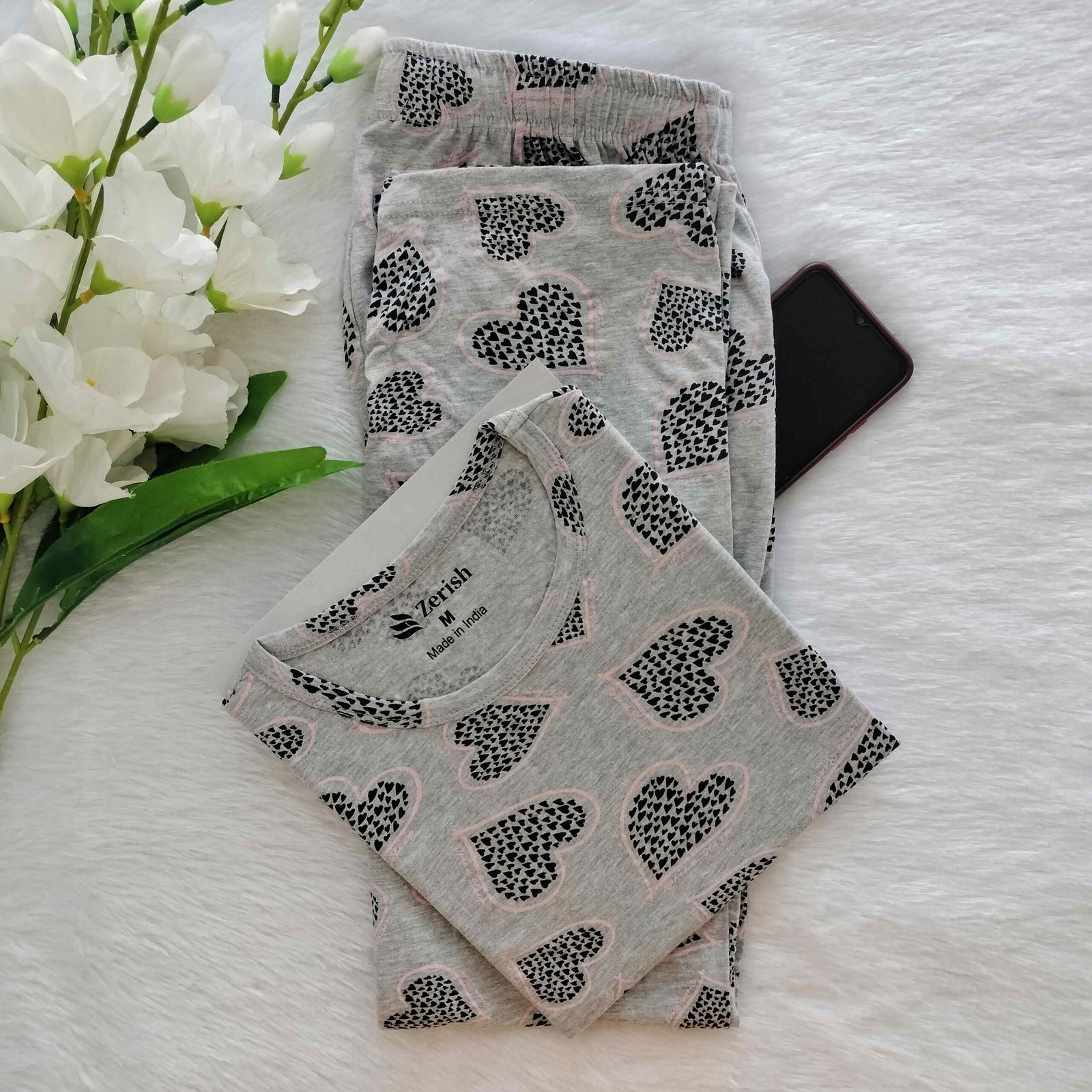 Women's | Co-ord Pyjama set | Melange Heart