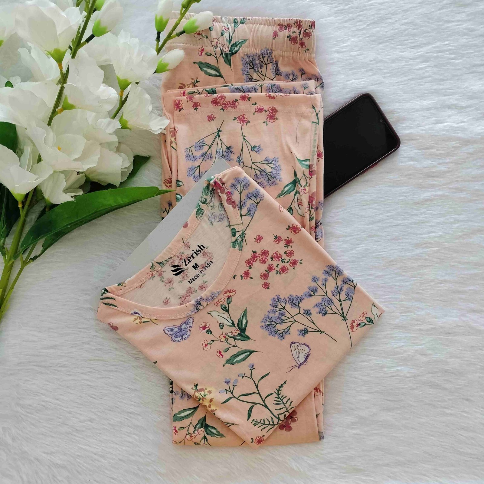 Women's | Co-ord Pyjama set | Orange Flower