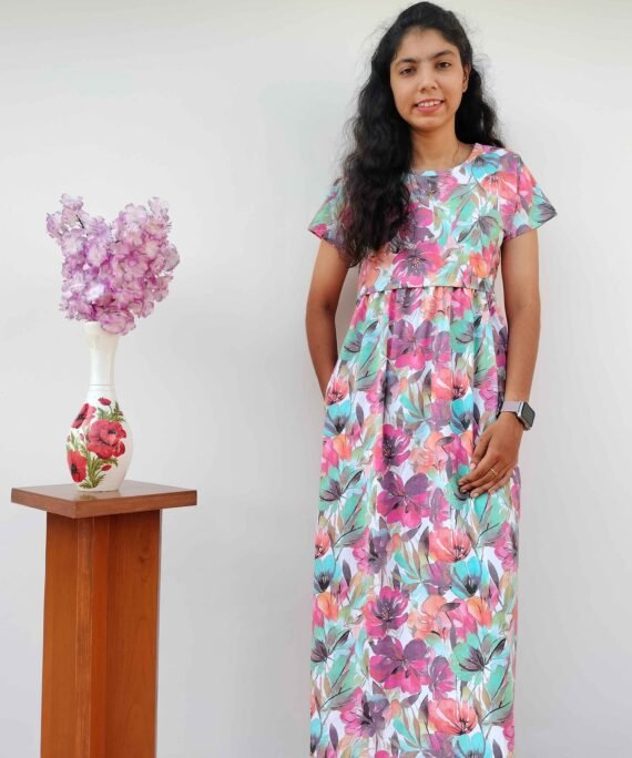 Women's | Zipless Feeding/Maternity Maxi | Multicolour Flower