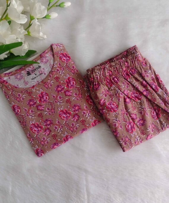 Women's | Co-ord Pyjama set | Brown Rose