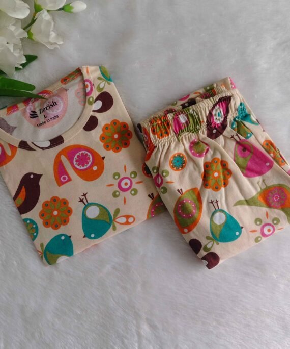 Women's | Co-ord Pyjama set | Ivory Bird