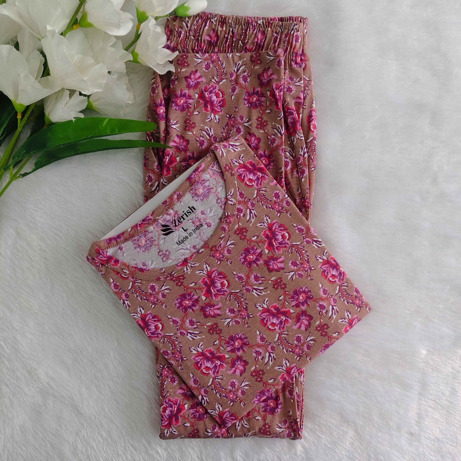 Women's | Co-ord Pyjama set | Brown Rose